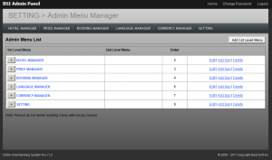 menu manager 300x177 - Hotel Booking System PHP MYSQL Source Code