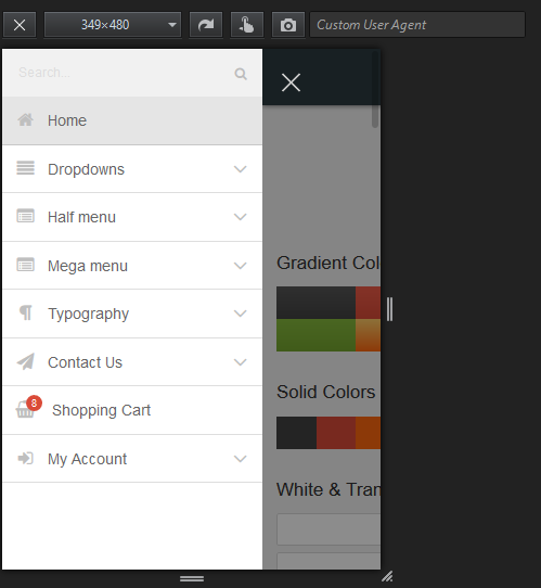 Mobile Drawer Style Menu Bootstrap Source Code