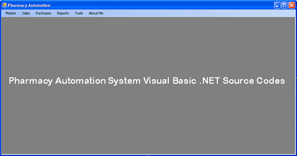 Pharmacy Automation System Visual Basic .NET Source Codes