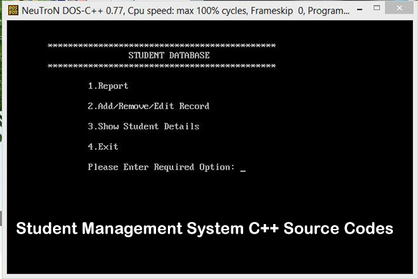 Student Management System C++ Source Codes