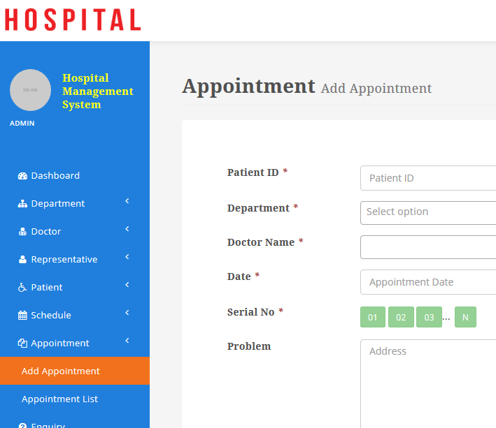 hospital management system project in php source code free download