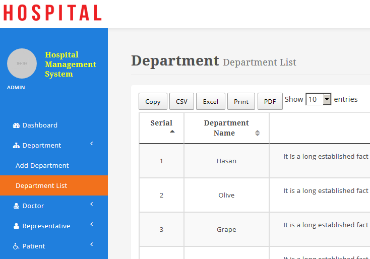 a complete hospital management system in custom php source code