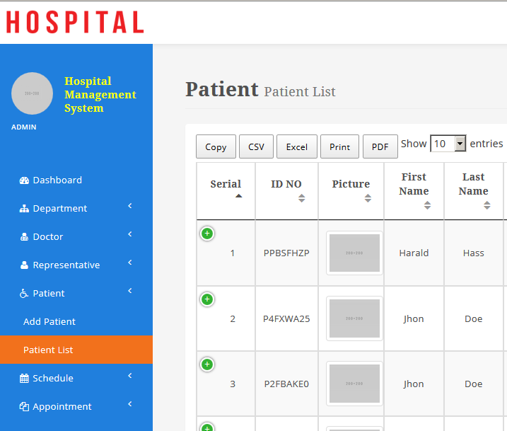 hospital management system project php